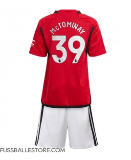 Günstige Manchester United Scott McTominay #39 Heimtrikotsatz Kinder 2023-24 Kurzarm (+ Kurze Hosen)